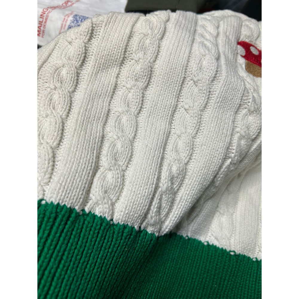 Shiny by Nature Mushroom Cable Knit Sweater Vest Cream Green XL Cotton - Picture 7 of 8